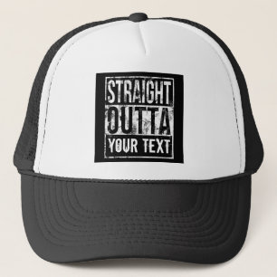 Custom Straight Outta -Voeg Jouw tekst Funny 80s Trucker Pet