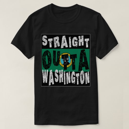 CUSTOM Straight Outta Washington Meme T-shirt (Design voorkant)
