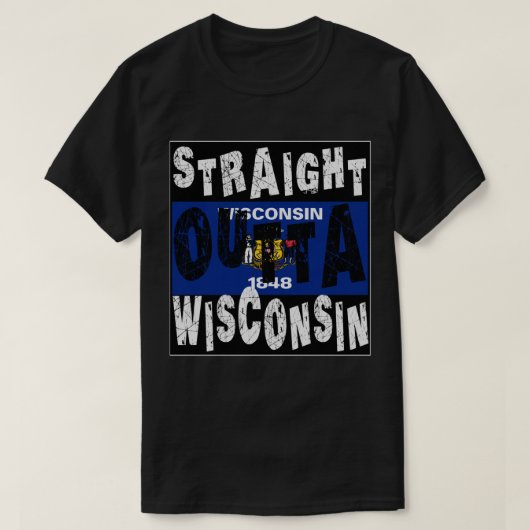 CUSTOM Straight Outta Wisconsin Meme T-shirt (Design voorkant)