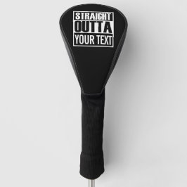 Custom STRAIGHT OUTTA zwart-wit Golfheadcover