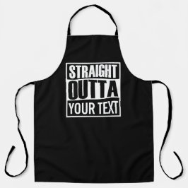 Custom STRAIGHT OUTTA zwart-wit Schort