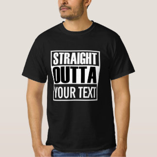 Custom STRAIGHT OUTTA zwart-wit T-shirt