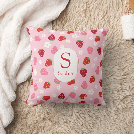 Custom Strawberry & Daisy Baby Pillow Kussen (Deken)