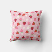 Custom Strawberry & Daisy Baby Pillow Kussen (Achterkant)