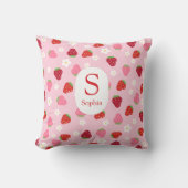 Custom Strawberry & Daisy Baby Pillow Kussen (Voorkant)