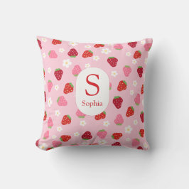Custom Strawberry & Daisy Baby Pillow Kussen