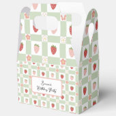 Custom Strawberry Gingham Birthday Bedankdoosjes (Open)