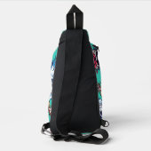Custom streetart spookachtige schedel Graffiti bla Sling Bag (Achterkant)