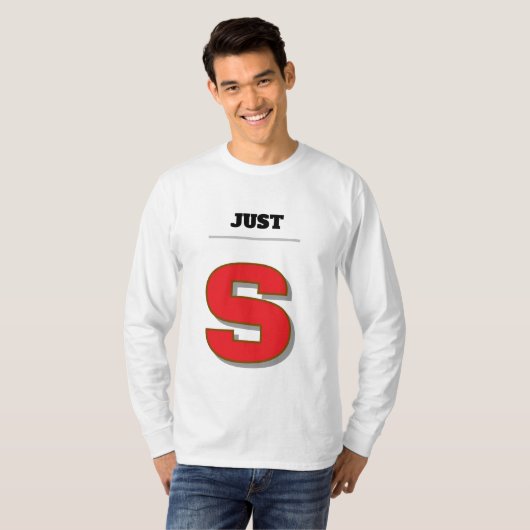 Custom Streetwear Typography  “JUST [YourLetter]”  T-shirt (Voorkant volledig)