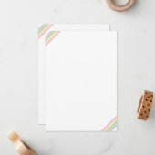 Custom Stripe Regenboog Kleuren Elegant Modern Bla Notitiekaartje (Voorkant / Achterkant in situ)