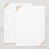 Custom Stripe Regenboog Kleuren Elegant Modern Bla Notitiekaartje (Voorkant / Achterkant)