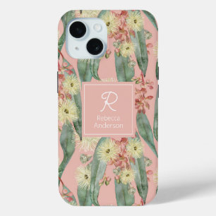 Custom Struik Gom Bloemen - Blush Roze iPhone 15 Case