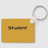 Custom Student Zwart Tekst Kleur Aluminium Rechtho Sleutelhanger (Voorkant)