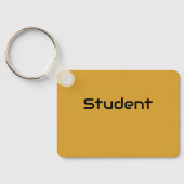 Custom Student Zwart Tekst Kleur Aluminium Rechtho Sleutelhanger (Achterkant)