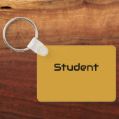 Custom Student Zwart Tekst Kleur Aluminium Rechtho Sleutelhanger (Achterkant)