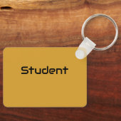 Custom Student Zwart Tekst Kleur Aluminium Rechtho Sleutelhanger (Voorkant)