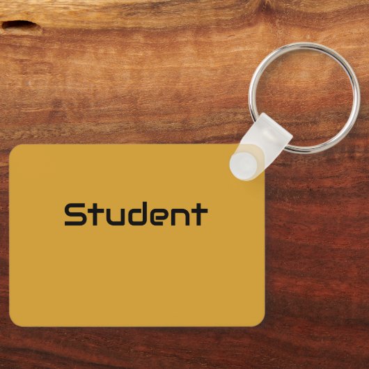 Custom Student Zwart Tekst Kleur Aluminium Rechtho Sleutelhanger (Voorkant)