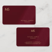 Custom Stylish Gold Text Monogram Luxurious Silk Visitekaartje (Voorkant / Achterkant)