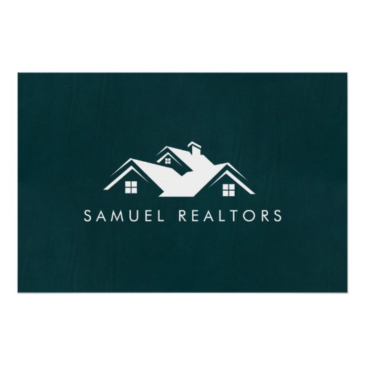 Custom Stylish Modern Real Estate Home Logo  Perfect Poster (Voorkant)
