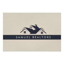 Custom Stylish Modern Real Estate Home Logo Perfect Poster