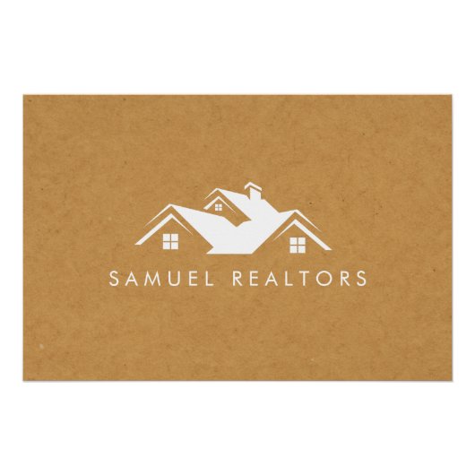 Custom Stylish Modern Real Estate Home Logo Perfect Poster (Voorkant)