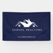 Custom Stylish Modern Real Estate Home Logo Spandoek (Horizontaal)