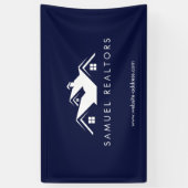 Custom Stylish Modern Real Estate Home Logo Spandoek (Verticaal)
