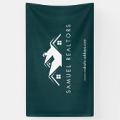 Custom Stylish Modern Real Estate Home Logo Spandoek (Verticaal)