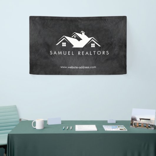 Custom Stylish Modern Real Estate Home Logo Spandoek (Beurs)