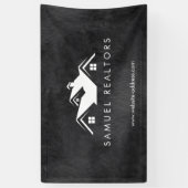 Custom Stylish Modern Real Estate Home Logo Spandoek (Verticaal)