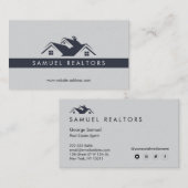 Custom Stylish Modern Real Estate Home Logo Visitekaartje (Voorkant / Achterkant)