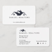 Custom Stylish Modern Real Estate Home Logo Visitekaartje (Voorkant / Achterkant)