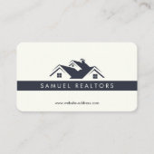 Custom Stylish Modern Real Estate Home Logo White Visitekaartje (Voorkant)
