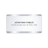 Custom Stylish Silver Luxe Template Modern Address Etiket (Voorkant)