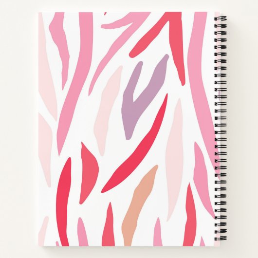 Custom Subject-Pink Abstracte Tijgerhuid Notitieboek (Achterkant)
