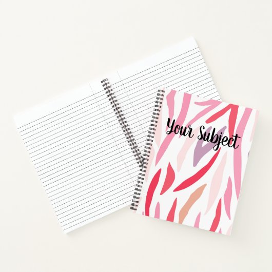 Custom Subject-Pink Abstracte Tijgerhuid Notitieboek (Binnen)