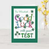 Custom Succes op Test Vier-blad Klaver Kaart (Gele Bloem)