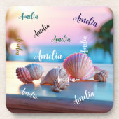 Custom Summer Beach Elegant Bier Onderzetter (Voorkant)