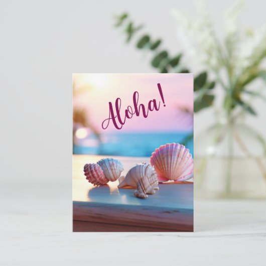 Custom Summer Beach Elegant Briefkaart (Staand voorkant)