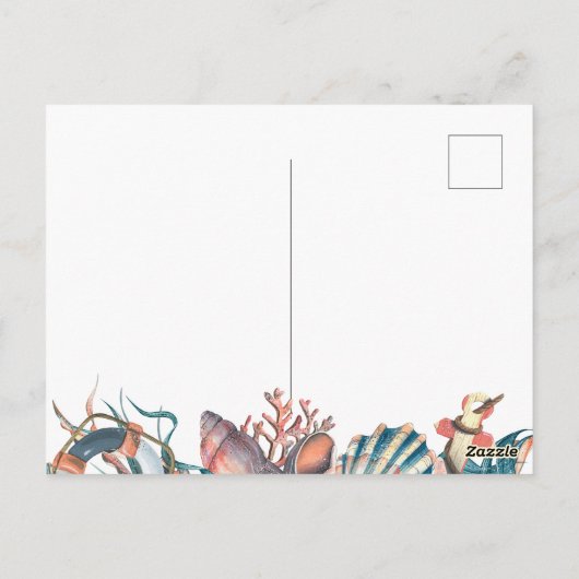 Custom Summer Beach Elegant Briefkaart (Achterkant)