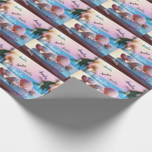 Custom Summer Beach Elegant Cadeaupapier (Hoek)