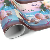 Custom Summer Beach Elegant Cadeaupapier (Rol Hoek)