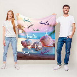 Custom Summer Beach Elegant Fleece Deken