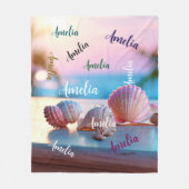 Custom Summer Beach Elegant Fleece Deken (Voorkant)