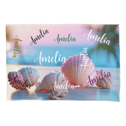 Custom Summer Beach Elegant Kussensloop (Voorkant)