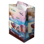 Custom Summer Beach Elegant Medium Cadeauzakje (Voorkant Gekanteld)