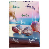 Custom Summer Beach Elegant Medium Cadeauzakje (Voorkant)