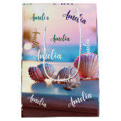 Custom Summer Beach Elegant Medium Cadeauzakje (Achterkant)