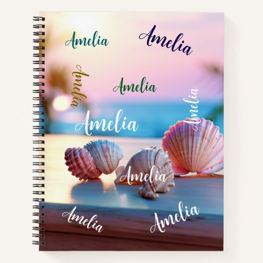 Custom Summer Beach Elegant Notitieboek (Voorkant)