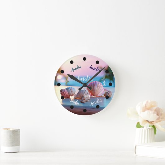 Custom Summer Beach Elegant Ronde Klok (Huis)